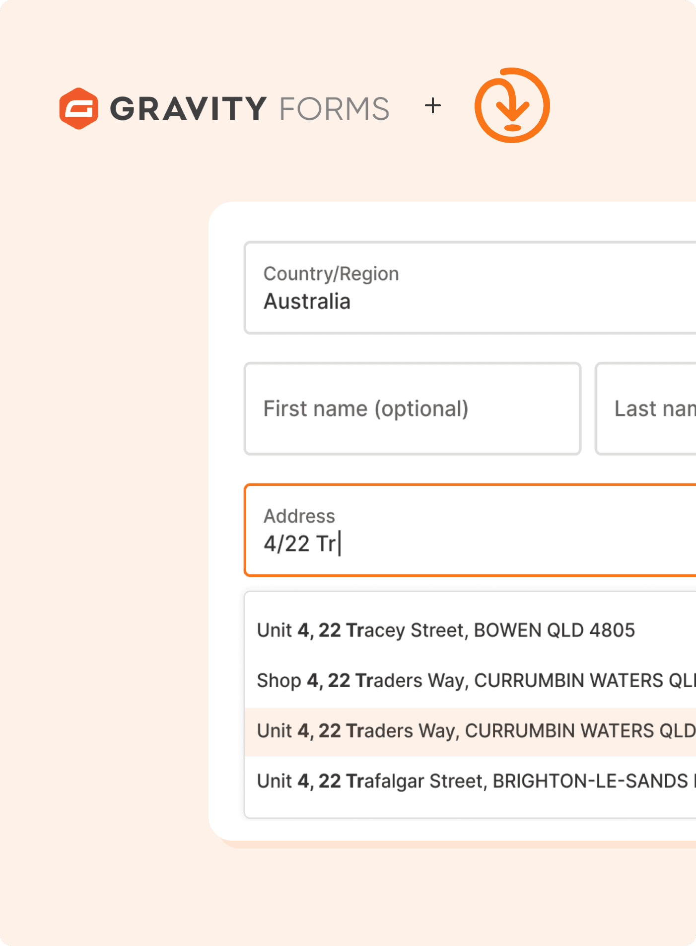 Addressfinder Gravity Forms integration, address verification and autocomplete