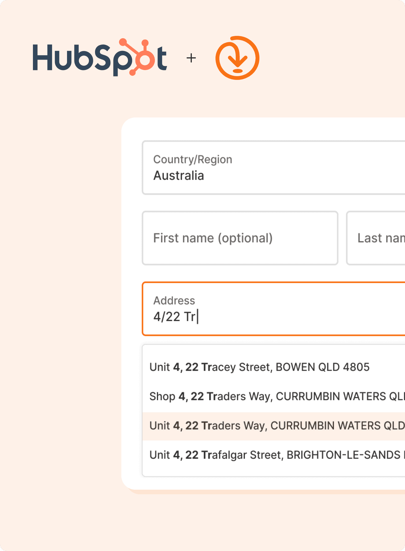 Addressfinder HubSpot integration - address autocomplete, address verification, email verification, phone verification