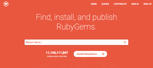 screen shot of ruby front page