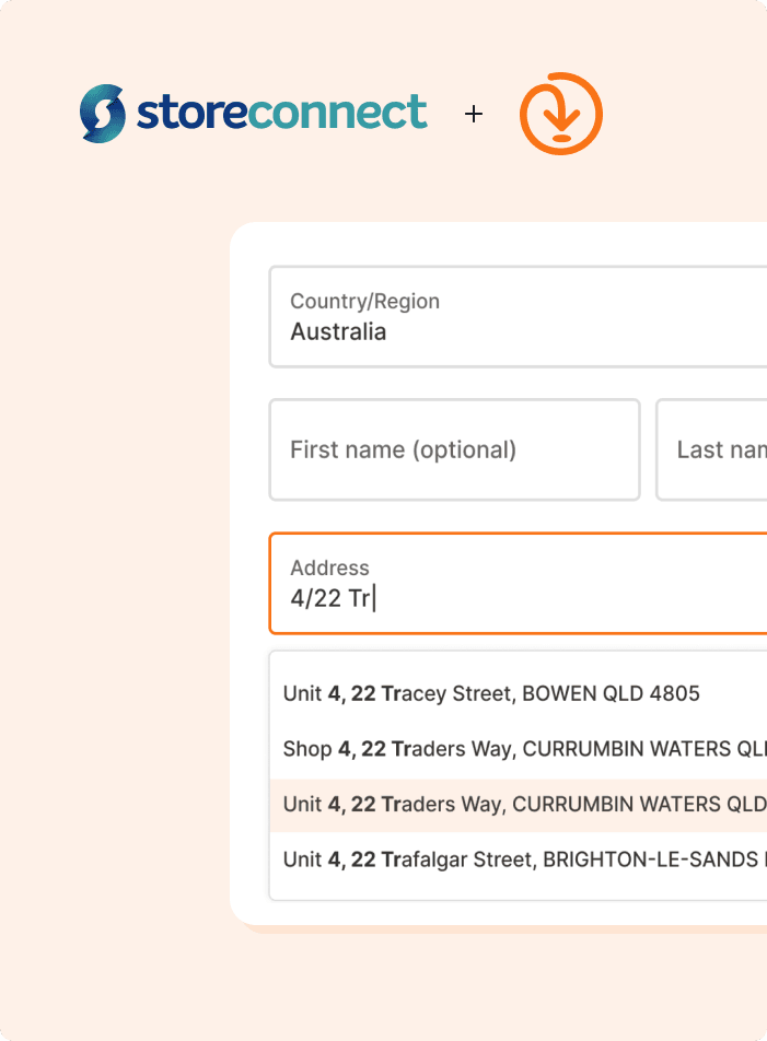 Addressfinder StoreConnect integration, address verification, address autocomplete