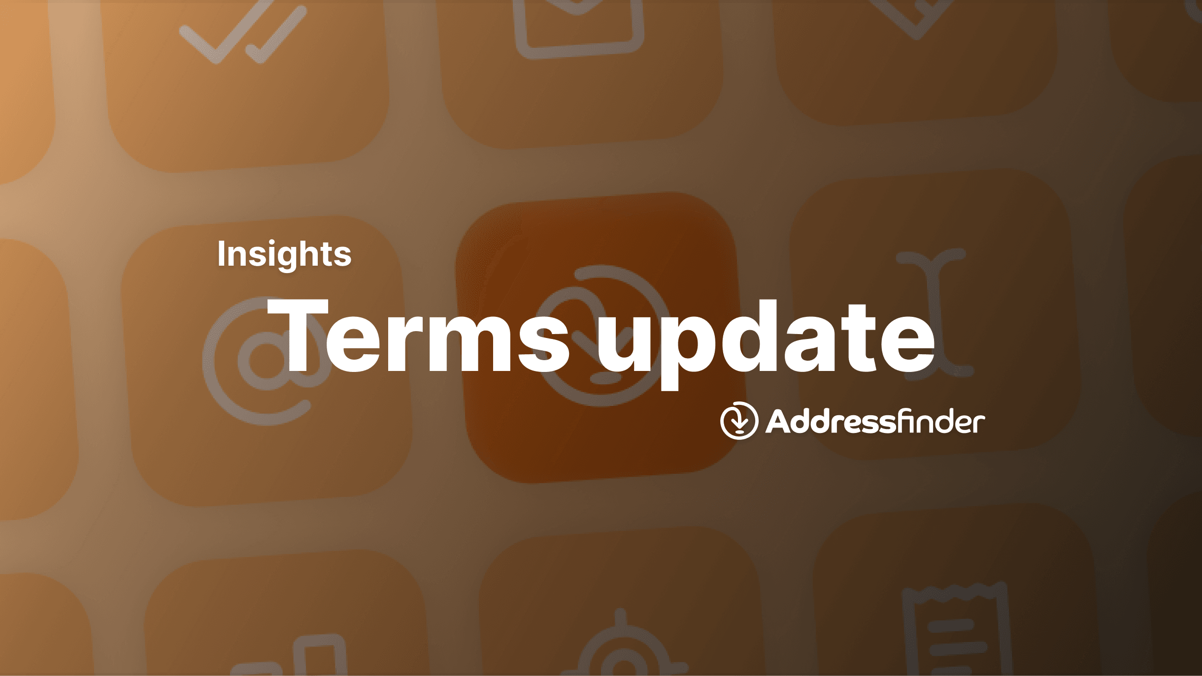 Addressfinder terms update summary