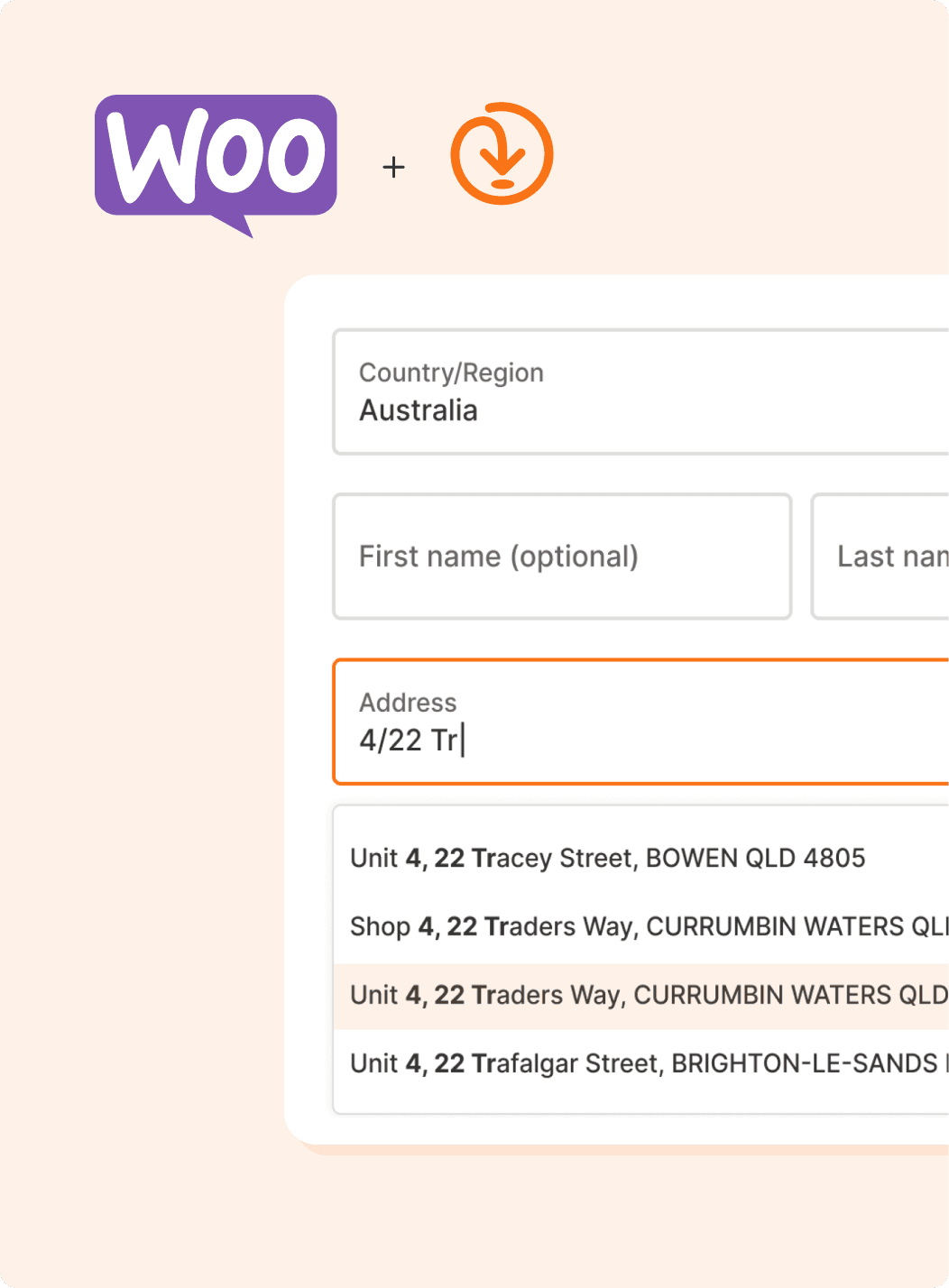 WooCommerce Addressfinder integration, address autocomplete and address verification