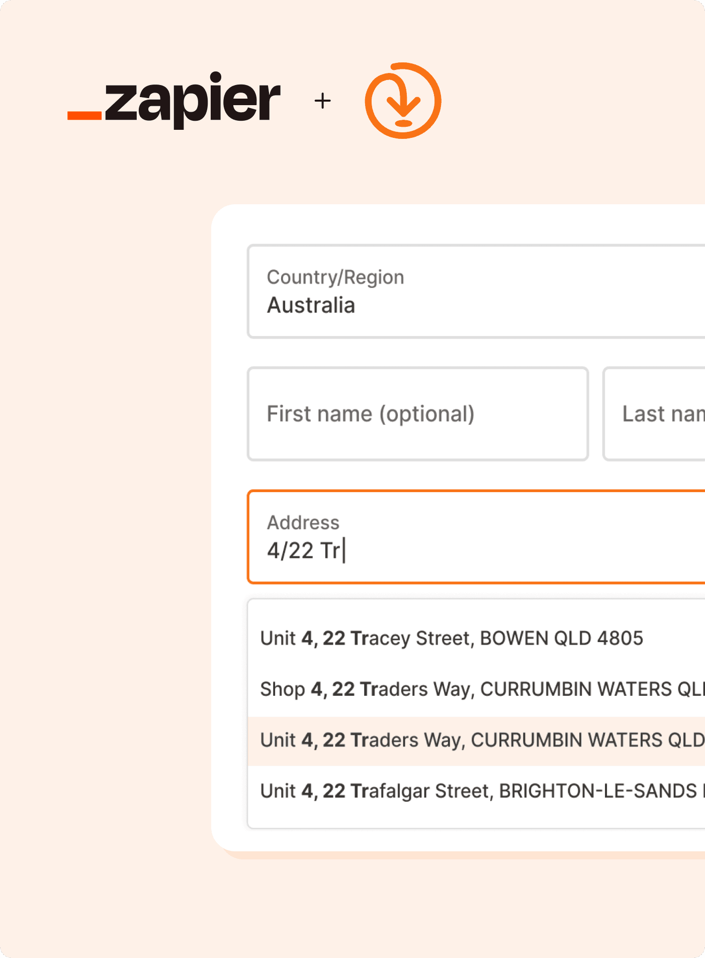 Addressfinder Zapier integration, address verification, email verification and phone verification