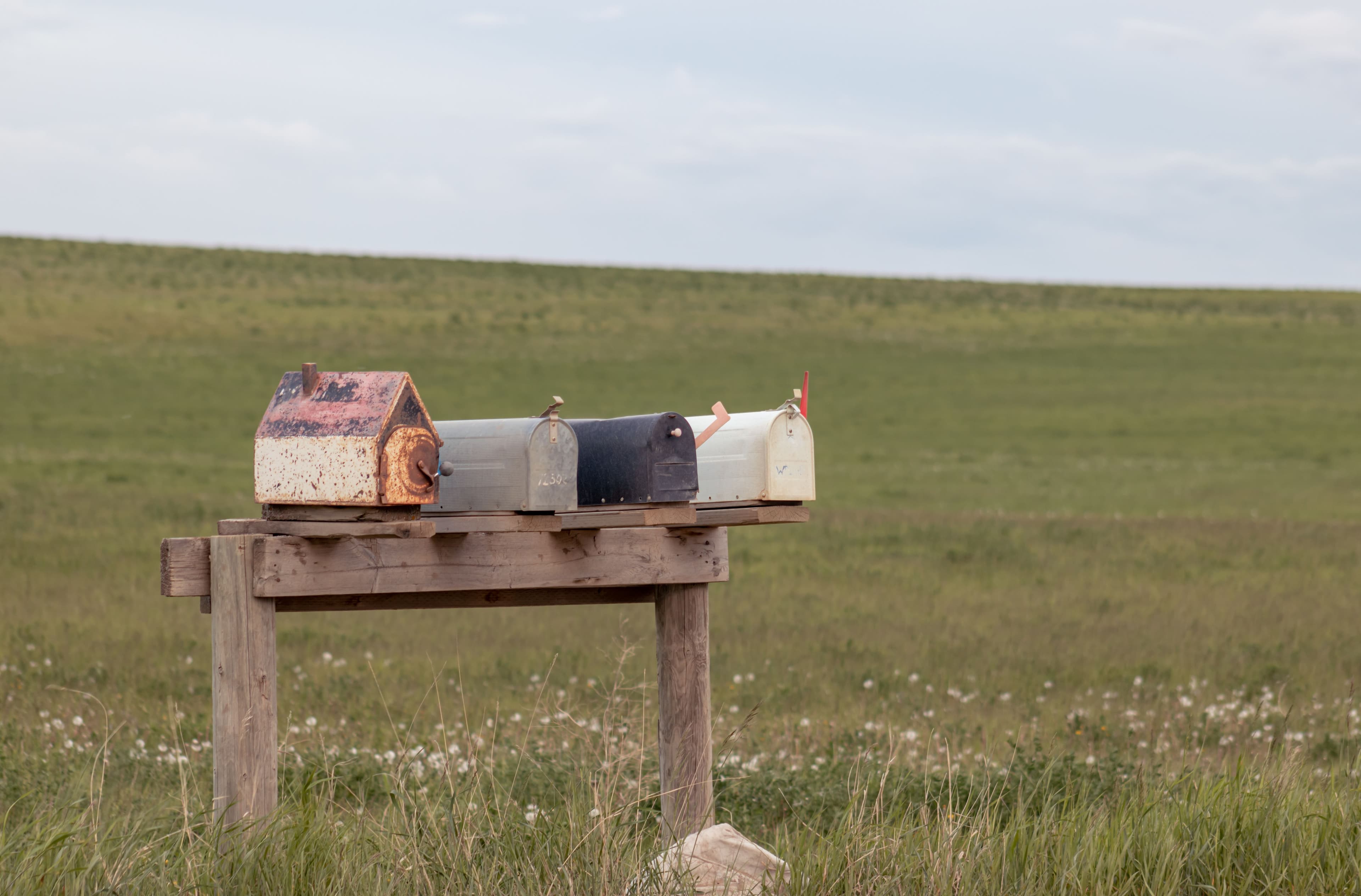 image of rural letterboxes