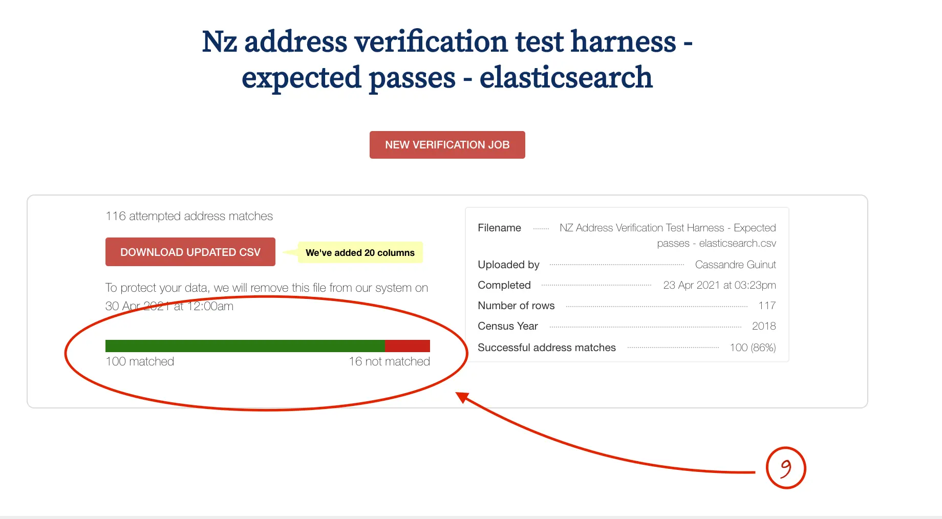 Address verification, step 9